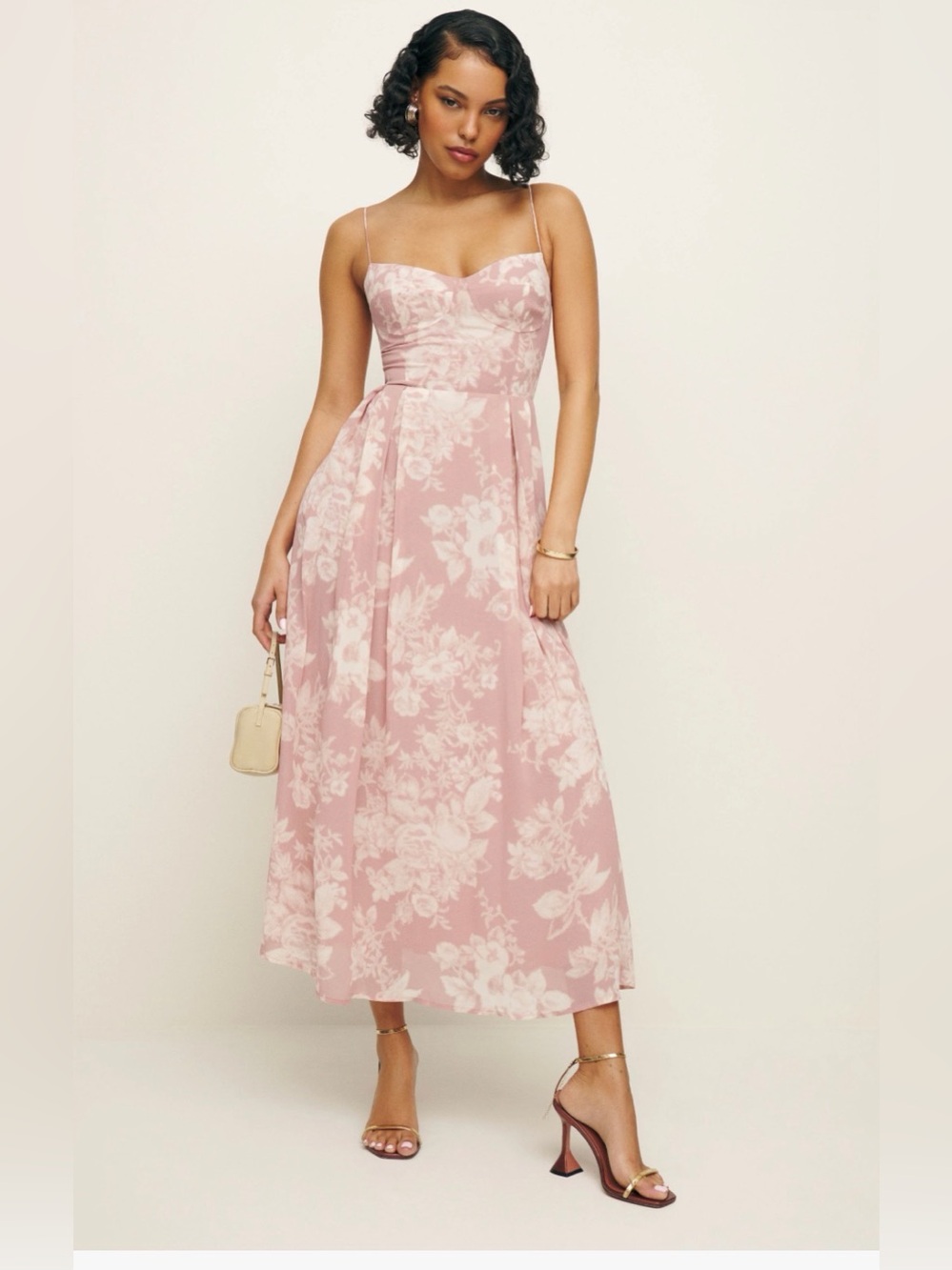 Reformation Blush Floral ‘Jaelyn ‘ Dress